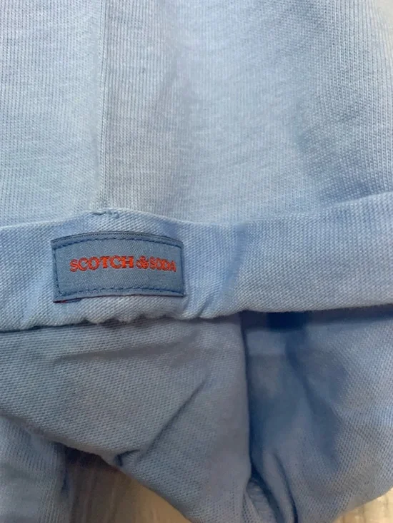 Scotch & Soda Pale Blue T‑Shirt with Neon Pink Trim XL - Picture 4 of 6